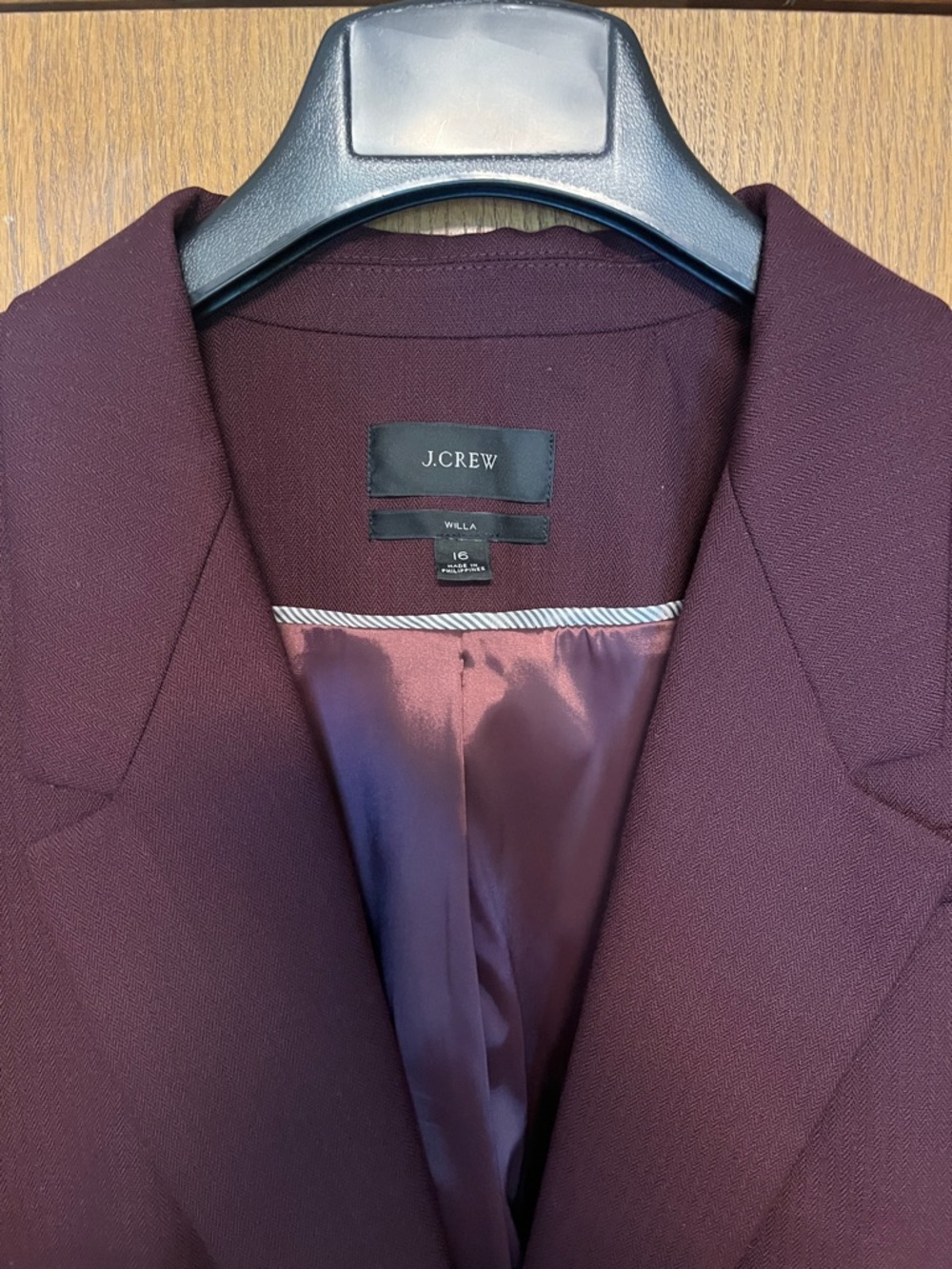 J. Crew Women's Wool Burgundy Suit - Picture 6 of 14